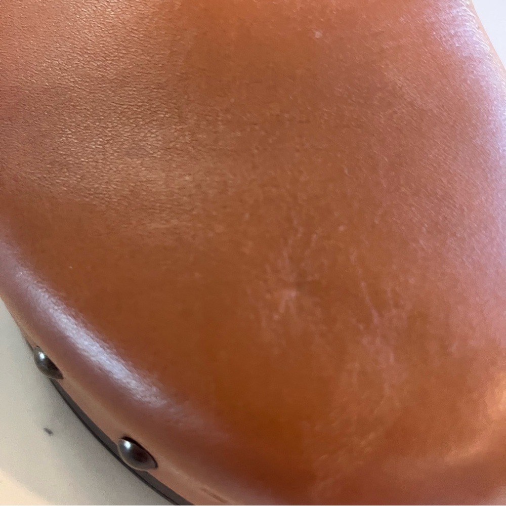 Madewell The Cecily Clog Leather Clogs Sz 6.5 Wood Bottom Studs Boho Comfort - Picture 12 of 13
